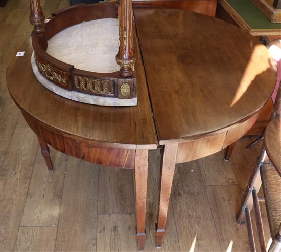 A pair of Georgian D end tables, W.117cm